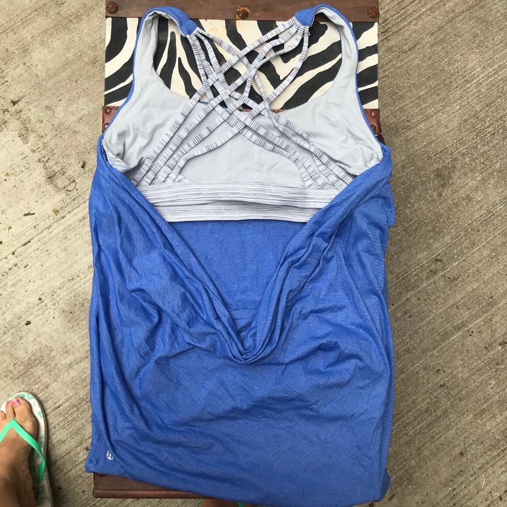 Lululemon bra top size 12 blue grey